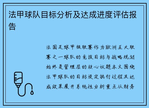 法甲球队目标分析及达成进度评估报告